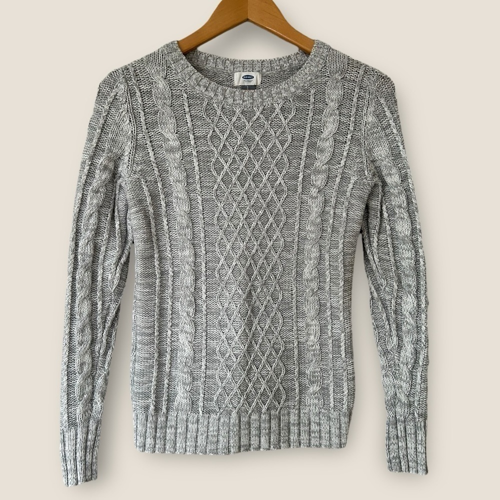 Old Navy Grey Cable Knit Sweater